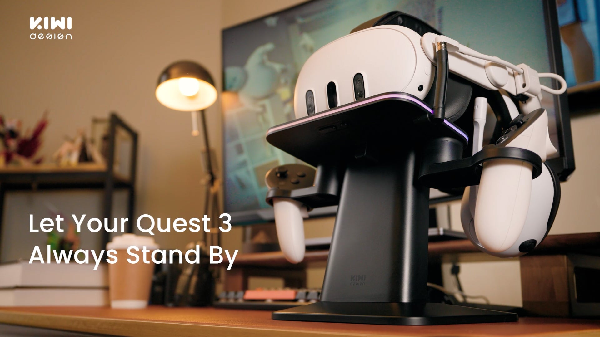 The Best Charging solution for Quest 3 - KIWI design SPC Battery Head Strap and RGB Vertical Stand